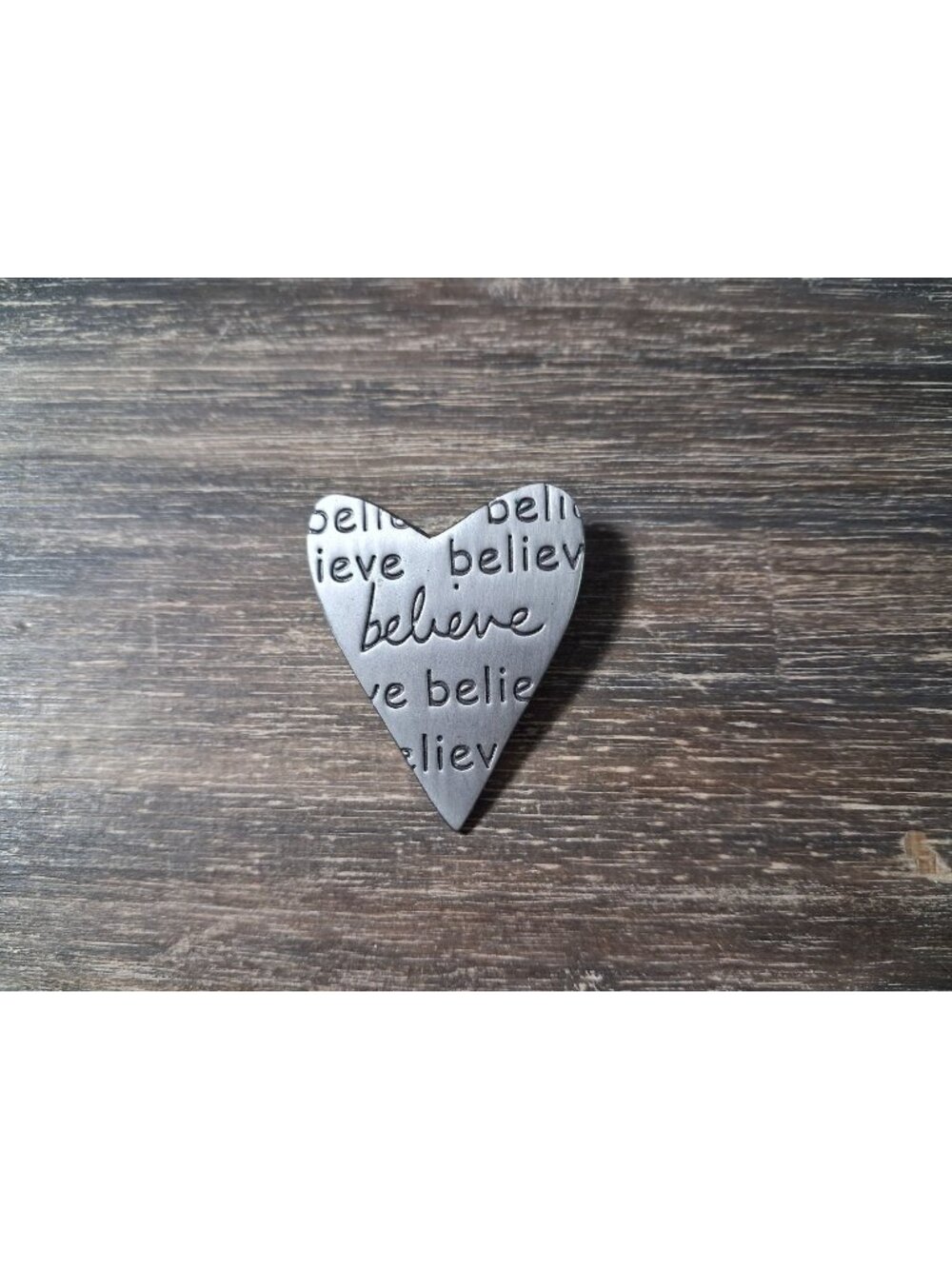 Sandra Magasmen Believe Brooch Pin Silver Tone  Studio Heart Inspiration